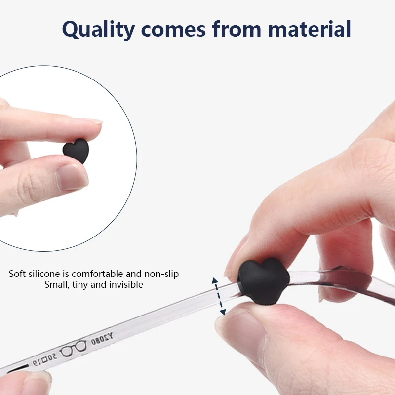 2Pairs Fashion Heart Silicone Anti-slip Ear Grip Eyeglasses Leg Ear Hook Stopper Bracket Fastener Accessories Glasses Retainer‘ view 4