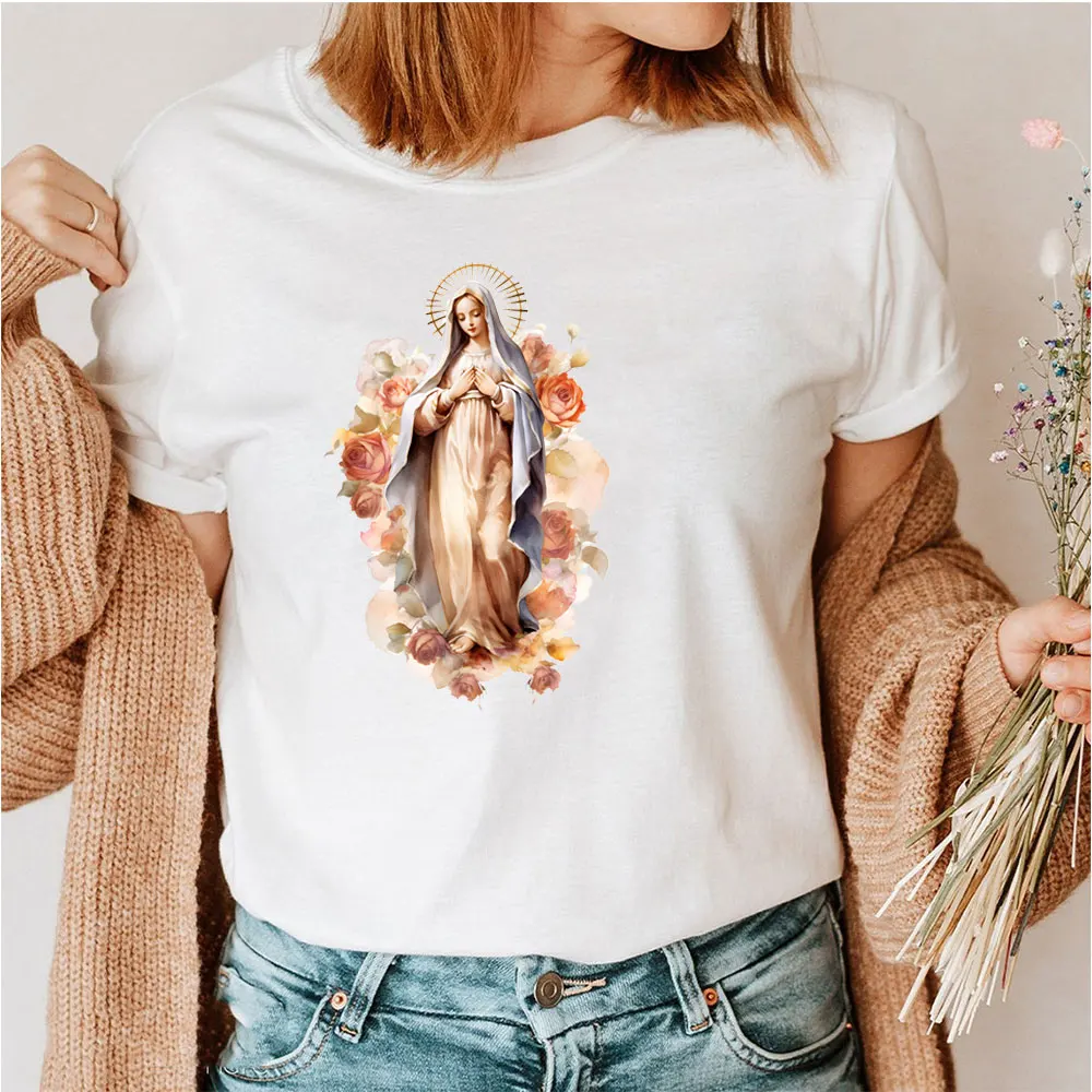 Christ Mary Lady Patch For Clothing Virgin Iron On Transfers On Clothes Women DIY Thermal Stickers For T-Shirt Decals Patches