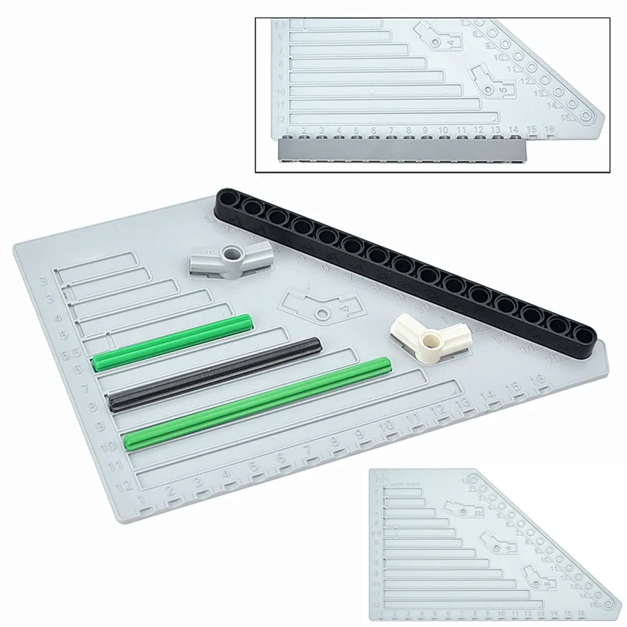 

Technical Bricks Multi-functio Building Blocks Parts Measuring Ruler Plastic Measuring Board Tool Easy Brick Ruler For Kid Leduo