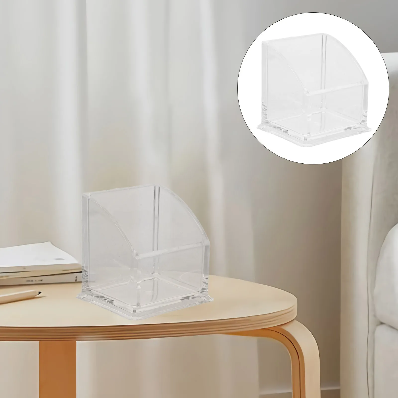 صندوق منظم سطح المكتب من الأكريليك الشفاف لمكتب المنزل والمكياج أشتات حامل قلم صندوق تخزين صغير متعدد الوظائف