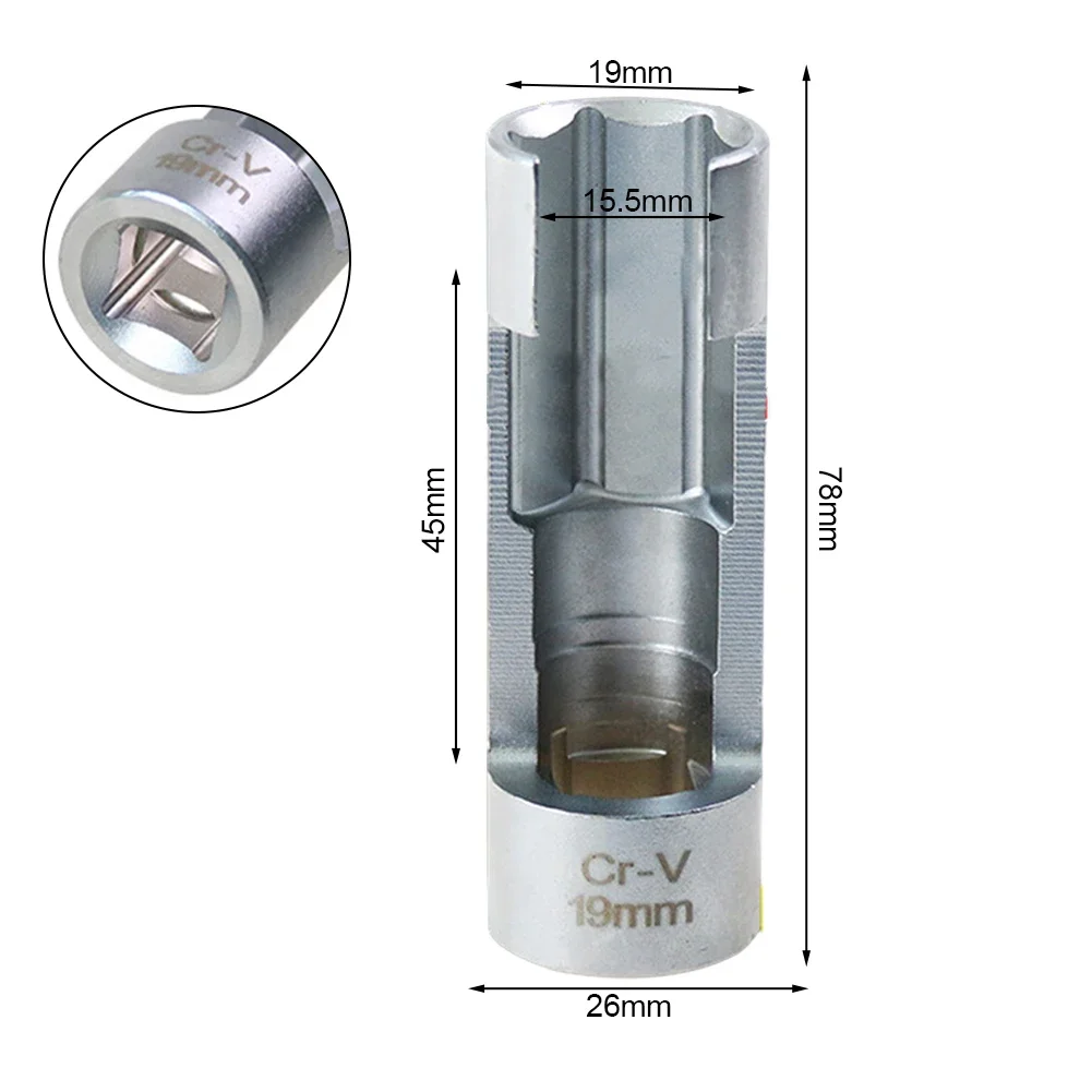 Imagem -05 - Chave Soquete com Sensor de Oxigênio Injetor Diesel Chave de Soquete de Linha de Combustível Conjunto 17 mm 19 mm 2