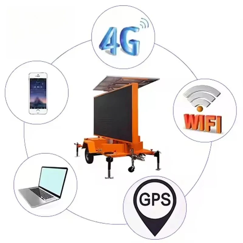 Trailer Mounted Solar Full Color Light Emitting Diode for Durable Metal Trailer Traffic Arrows
