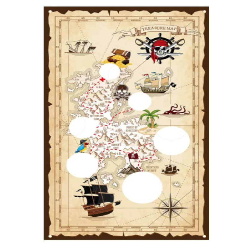 75x145cm 1Piece Pirate Flag Skull Flag Canvas Polyester Banner Pirate Treasure Hunter Theme Party Bean Bag Toss Game Banner