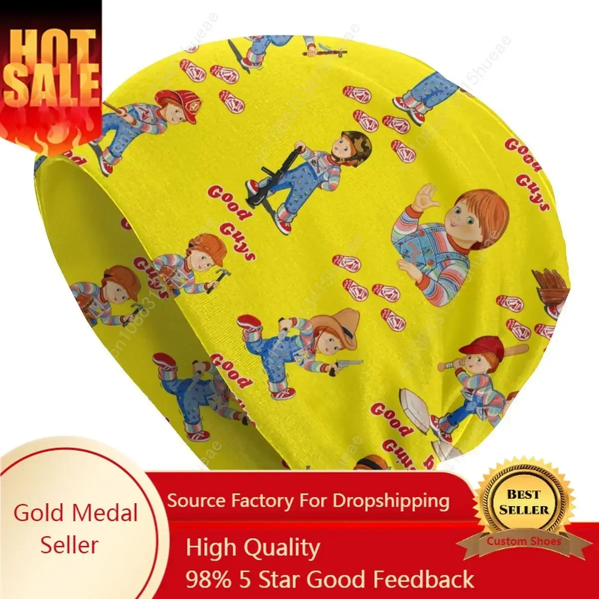 

Hippie Cartoon Good Guys Chucky Doll Skullies Beanies Men Women Winter Slouchy Beanie Hat Child's Play Knitted Bonnet Cap Ski