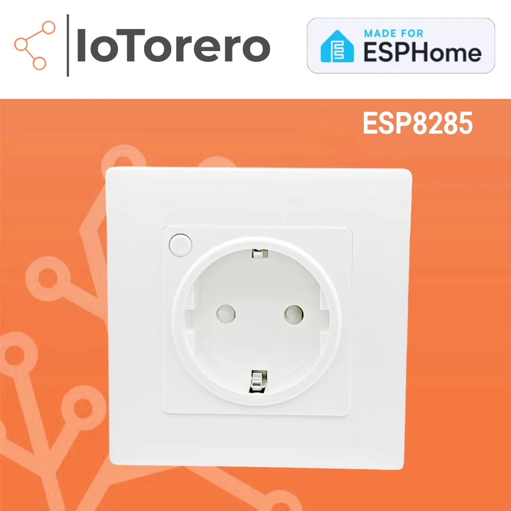 

IoTorero Made For ESPHome ESP8285 EU Plug Consumption Monitoring 16A Works With Home Assistant