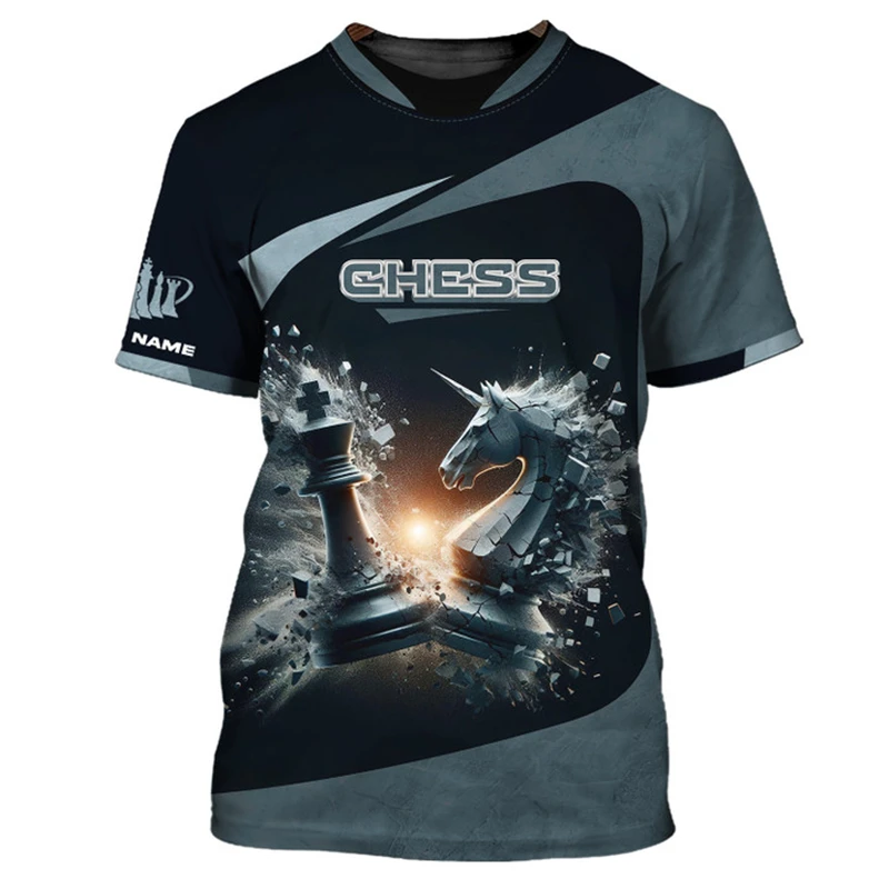 

Personality Custom Name Chess T-Shirts For Men Women Summer Popular Casual O Neck Short Sleeve T Shirt Harajuku Kids Clothing