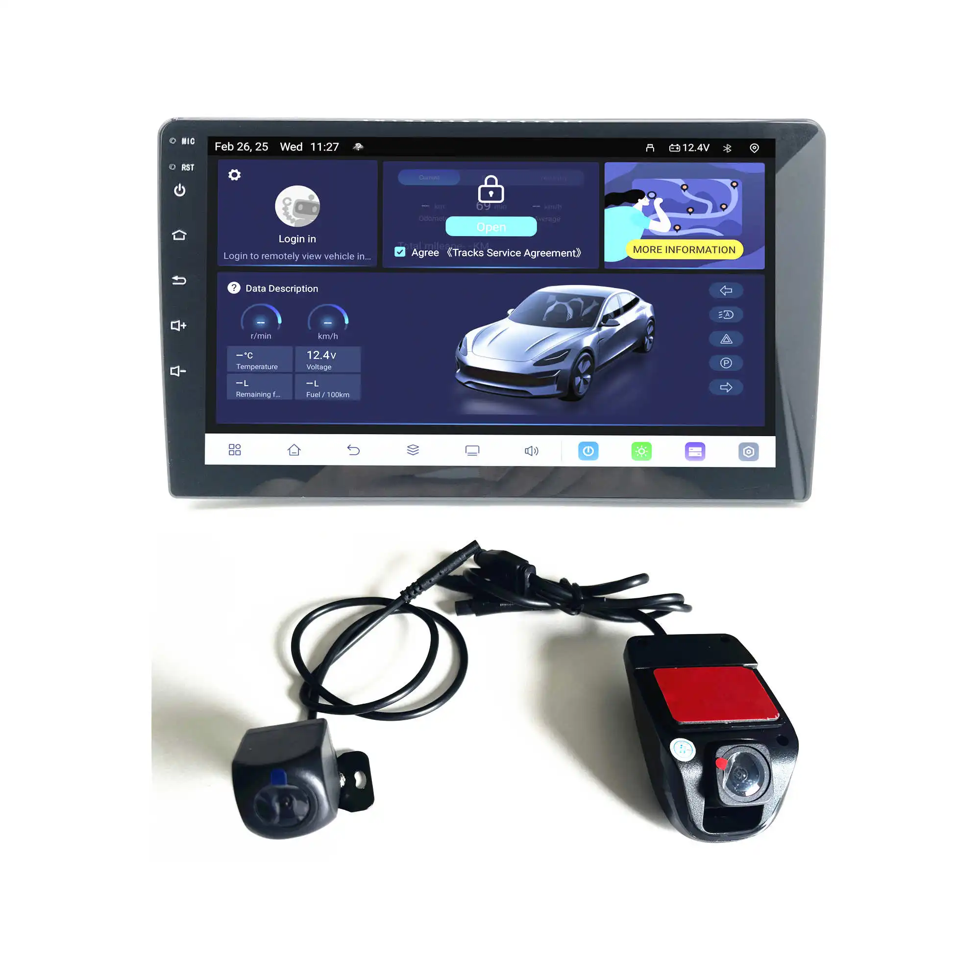 TS105 Android GPS Navigator Car Stereo Radio with MirrorLink Global Maps 4GB RAM 64GB ROM Compatible with Corolla
