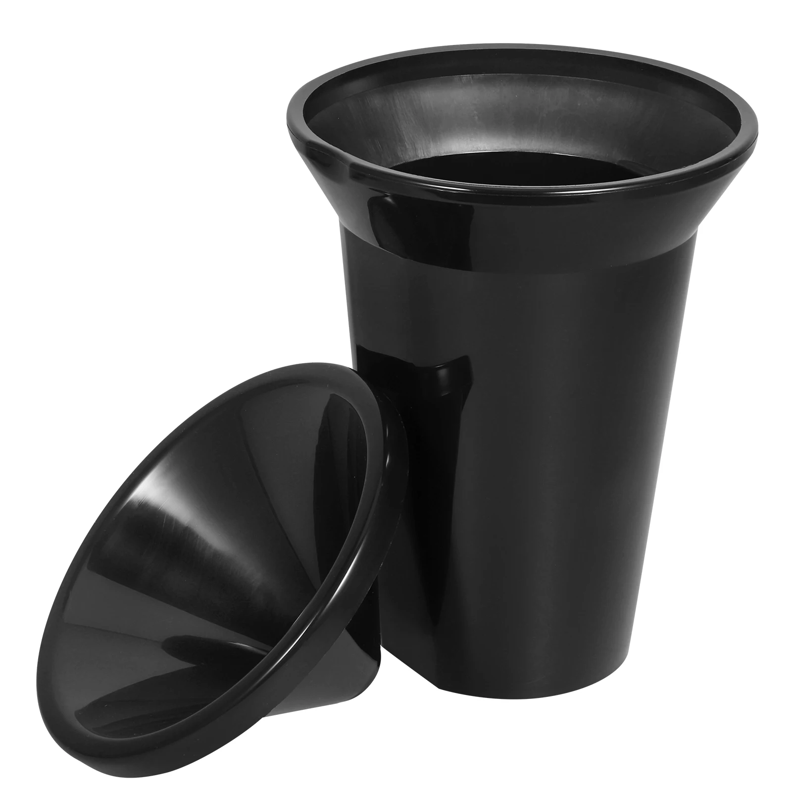 

Stylish Black Wine Spittoon 6.48x4.79x4.79in Round Plastic Ice Bucket for Tasting Bars Restaurants Portable Design