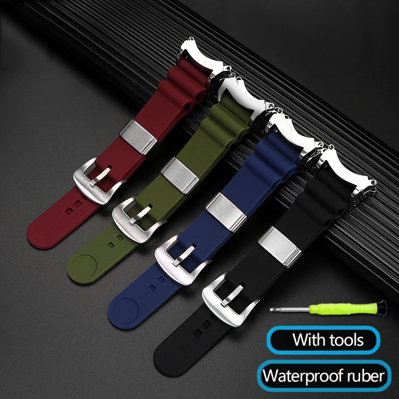 New Rubber Watchband For Citizen BJ8050 BJ8050-08E Stainless Steel Lug Little/Small Monster Modified Silicone Watch Band Strap