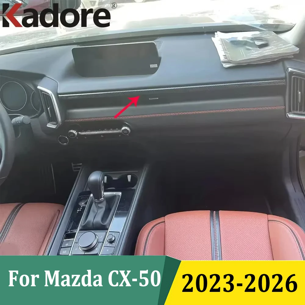 

Для Mazda CX-50 CX50 SUV 2023 2024 2025 2026 передняя центральная панель управления, полосатая крышка, отделка салона автомобиля, аксессуары
