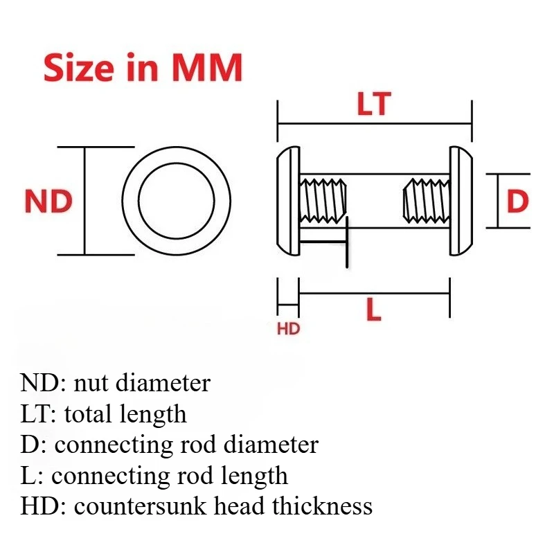 2 Sets 5MM/6MM DIY Knife Handle Screw Rivet for Sharp Straight Folding Fish Head Knife Making Material FK02 Accessories