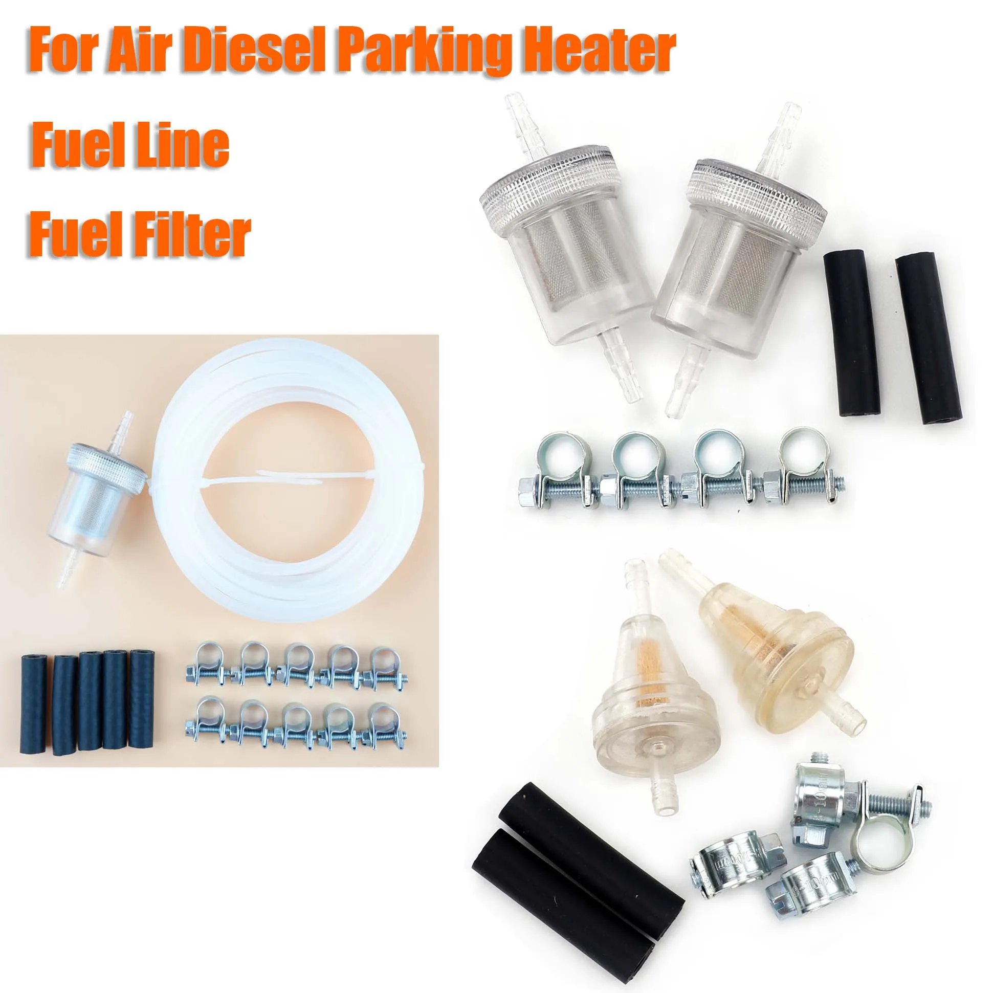 B Car Truck Air Diesel Parking Heater Fuel Line + Fuel Filter + Connction Hose + Clip Kit For Webasto Eberspacher