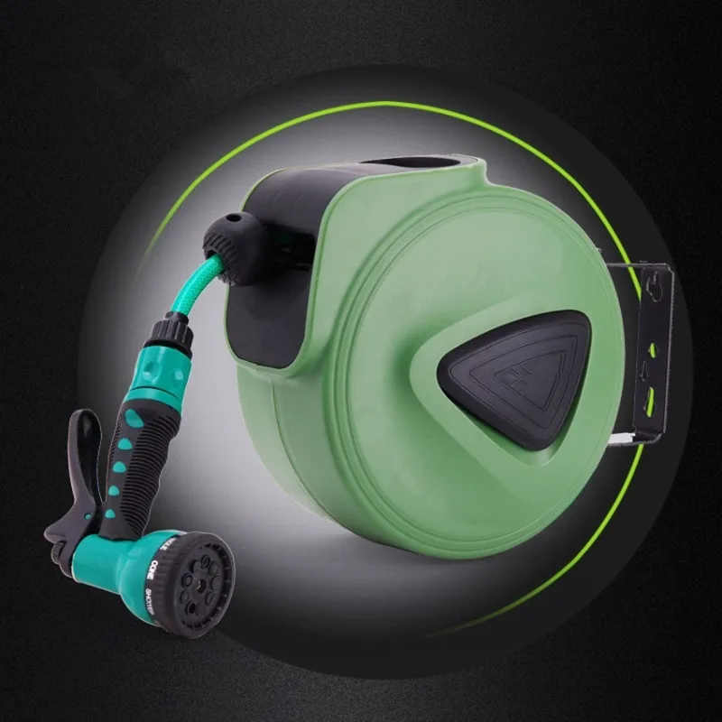 Wall Mounted Automatic Retractable Hose Reel Garden Hose Storage Rack Watering Car Wash Water Drum Garden Tool 2026