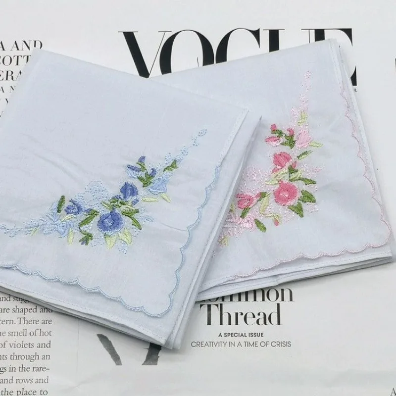 Embroidery Handkerchief Towels Cotton Платок Ladies Soft Absorb Sweat Floral Square Hand Towel Traditional Gifts Toallas De Mano