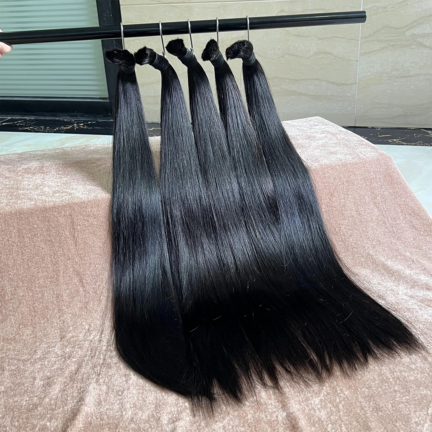 SWANEE Human Braiding Hair 100g Straight Human Hair Bulk for Braiding Straight Bulk No Weft Human Hair Extensions Natural Black