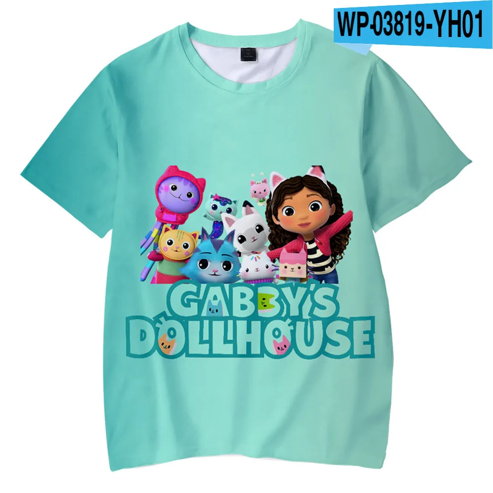 Tshirts Anime Gabbys DollHouse  3D Print Streetwear Boys Girls Cute Casual Fashion Oversized T Shirt Kids Tees Tops Clothing