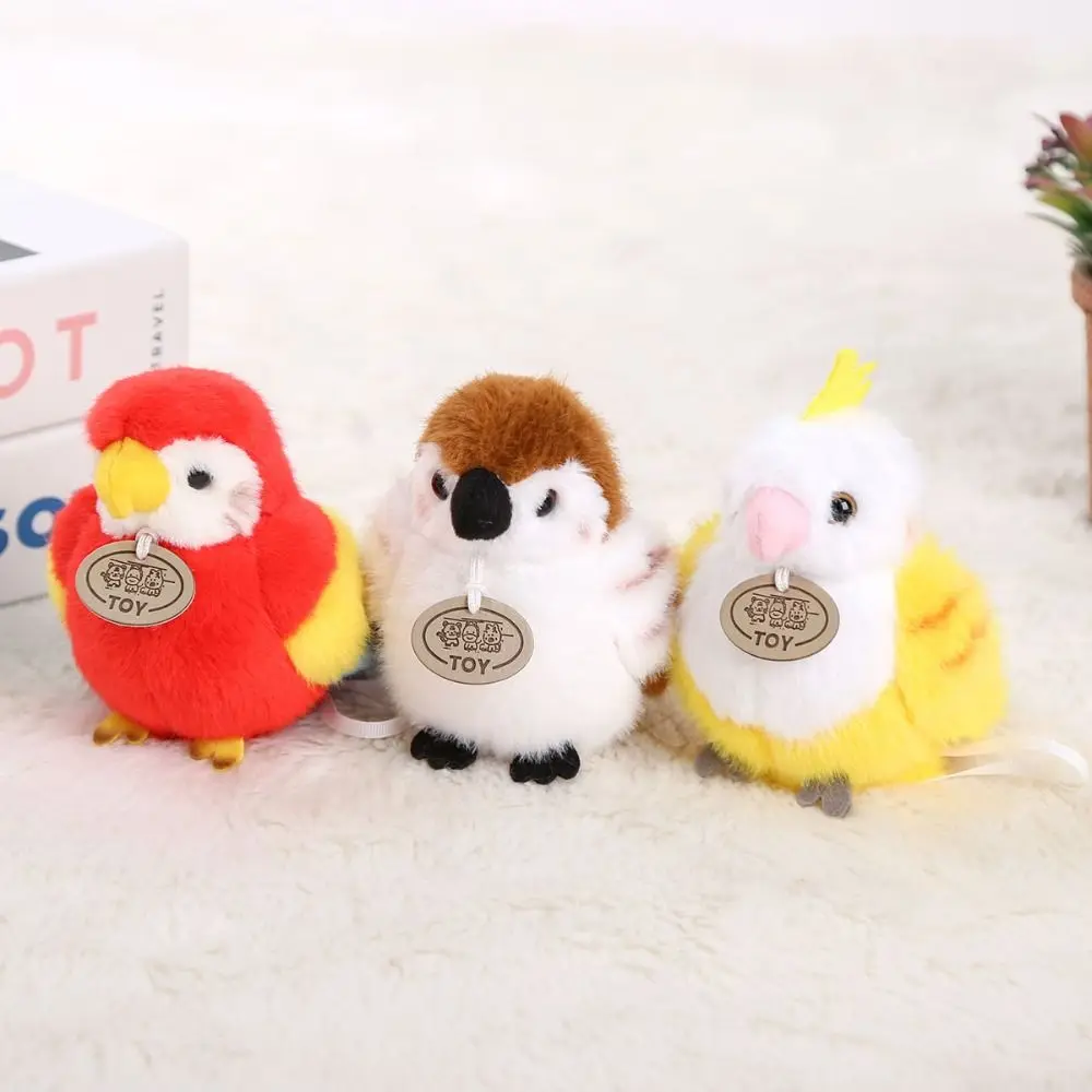 Simulation Parrot Plush Pendant Bag Pendant Plush Animal Birds Snap Wristband Kawaii Cartoon Standing Shoulder Animals