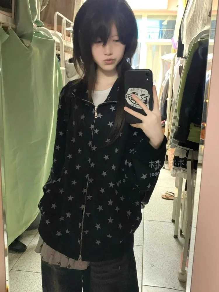 เสื้อฮู้ดดี้พิมพ์ลายดาวสำหรับผ - Women'S Fashion Zip Hoodie บทวิจารณ์และราคา