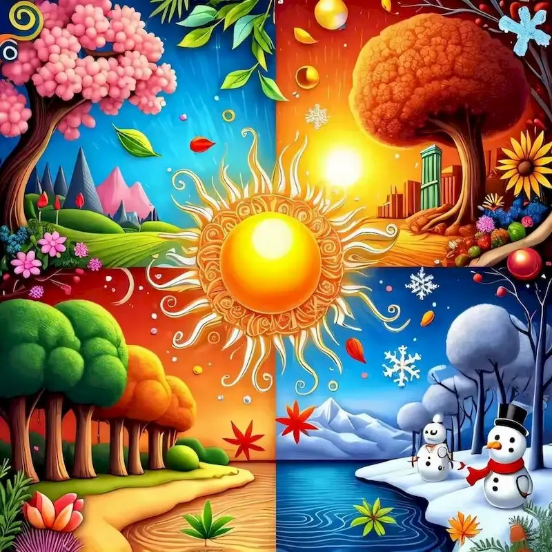 

GATYZTORY 5D Diamond Painting Four Seasons Landscape Full Square Round Diamond Mosaic Abstract New 2025 Wall Decor