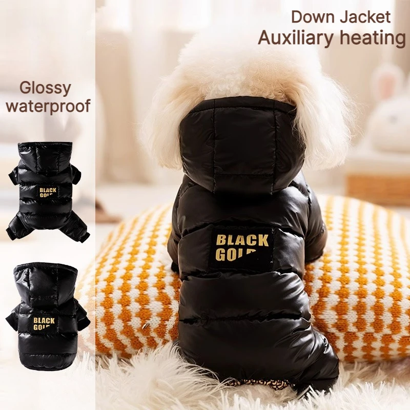 Winter 4-Leg Dog Down Jacket Warm Thick Full Body Puppy Coat for Small Dogs Teddy Bichon Schnauzer