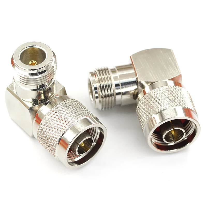 1pcs N-JK N-type right-angle male-to-female connector, L-shaped dual-port connector, L16 pure copper RF coaxial connector
