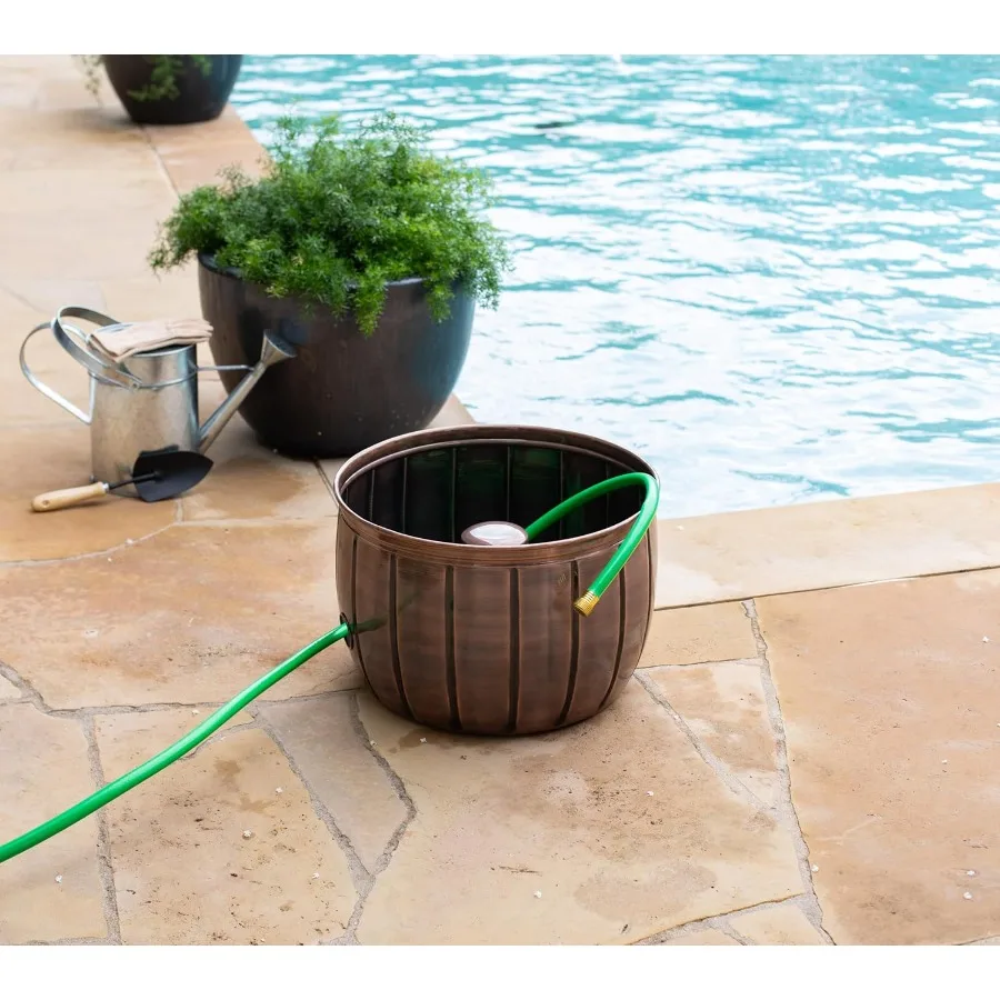Support de tuyau d'eau-Pot métallique décoratif pour utilisation intérieure ou extérieure, organisateur de rangement de jardin pour Patio, seau Portable avec Anti