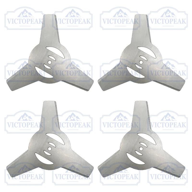 Garden Power Tool Accessories 4Pieces 5mm Metallic Blade 3Teeth for Electrical Grass Trimmer Brush Cutter