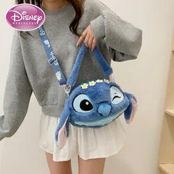 New Disney Cartoon Stitch Plush Cartoon Backpack Girls Cute Ins Shoulder Messenger Bag Parent-Child Gift