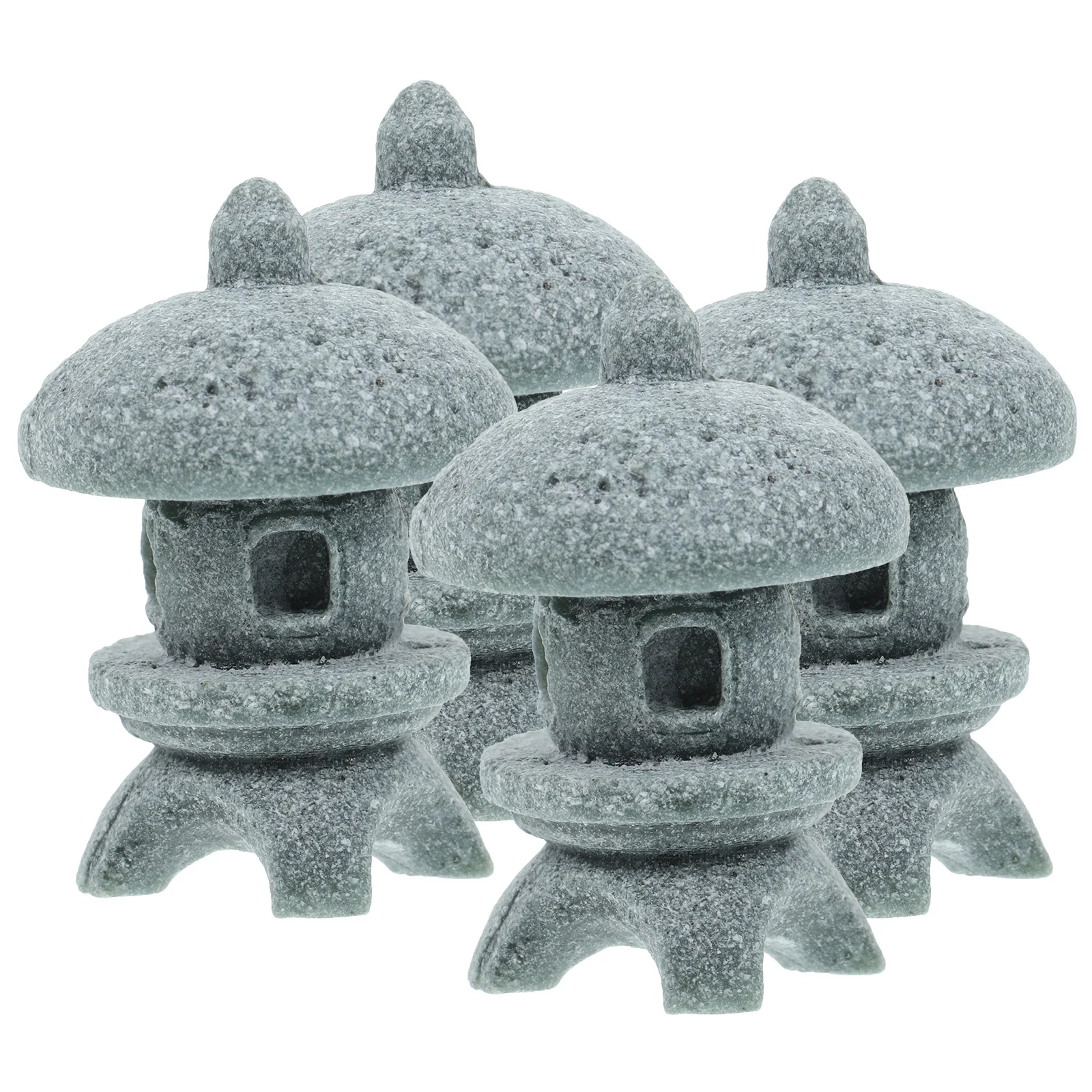 

4 Pcs Simulation Landscape Pavilion Mini Japanese Decor Pagoda Statue Sandstone Tabletop Ornament Miniature Scene Scenery