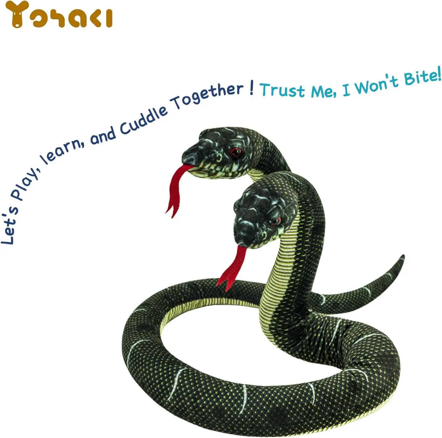 Realistic Two-Headed Snake Plush Toy Lifelike Stuffed Animal Prank Toy Flexible Soft Snake Toy For Kid Trick Gift Novelty Gag To view 2