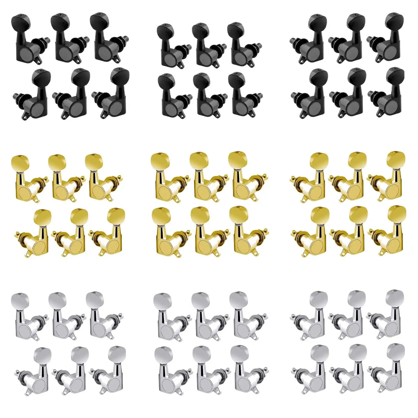 6x Guitar Tuning Pegs Repalce Old Parts Heavy Duty Internal Gear Tuning Keys for