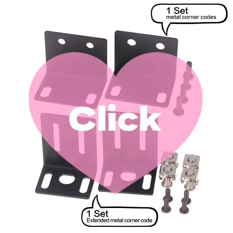 New 1 Set Metal 1U Rack Mount Ear Mounting Jointing With Screw Cap For Frame Box High Qulaity Wireless System Receiver Host