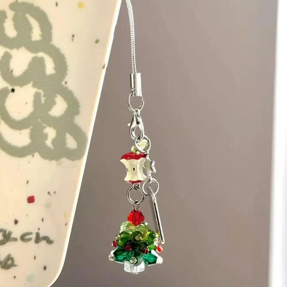 شجرة عيد الميلاد سلسلة هواتف محمولة معلقة حبل قلادة على ظهره قلادة معلقة اكسسوارات السنة الجديدة هدية حقيبة سلسلة مفاتيح سحر #4