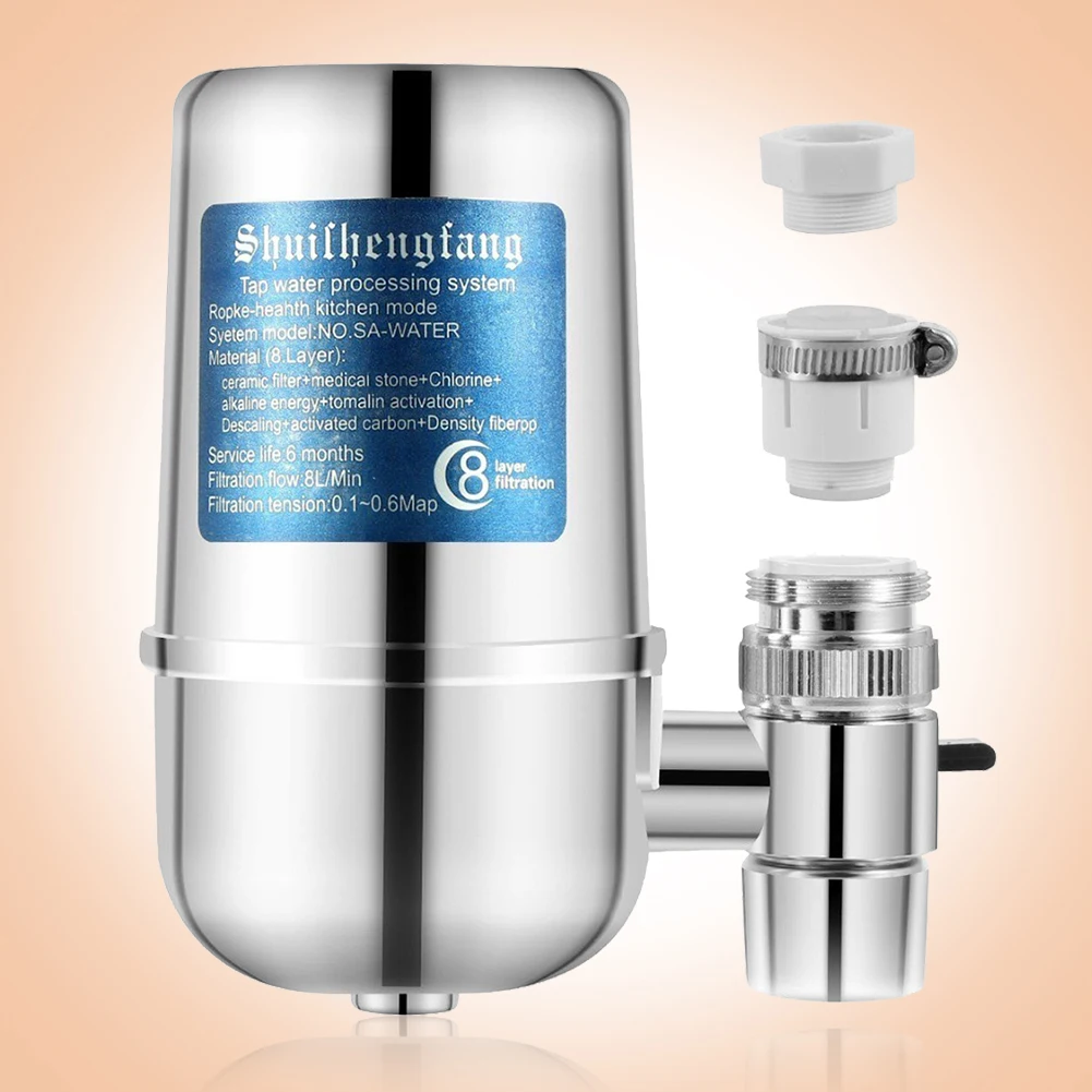 6000L Faucet Water Filter Reduce Chlorine/Heavy Metals Tap Water Filter Water Purifier Filtration System for Tap Water