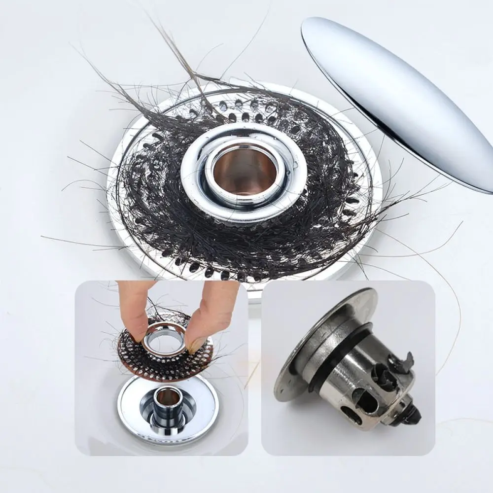 Universal Basin Pop Up Drain Filter Stopper Stainless Copper Bathroom Sink Strainer For Mixiaomu Modern Pressing Waste Plug
