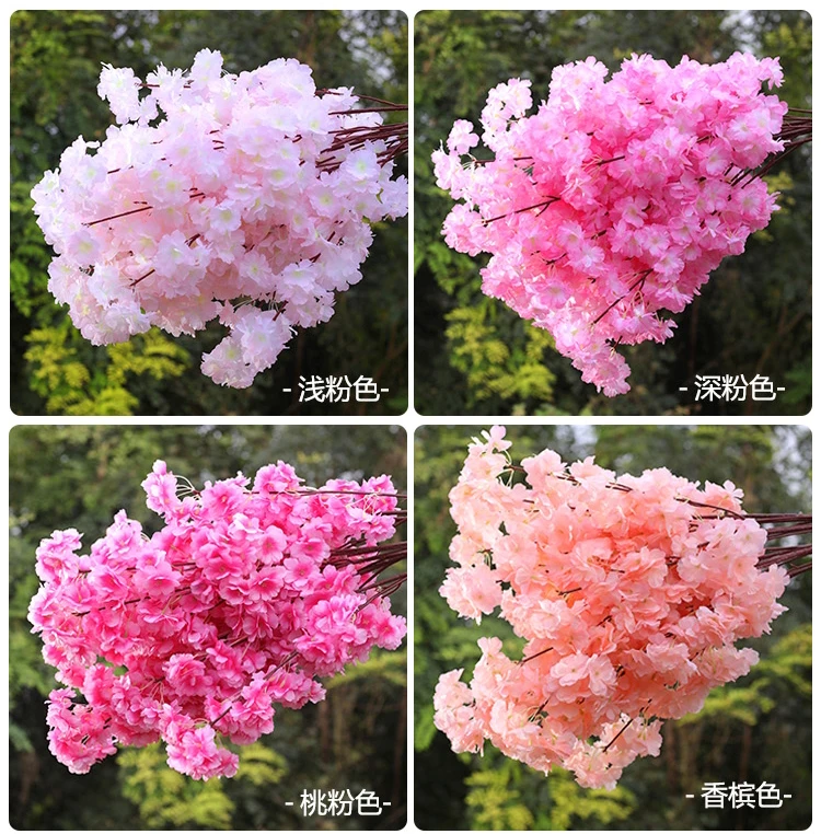 

Imitation cherry blossom branch wedding decoration indoor living room floor suspended ceiling false flower cane