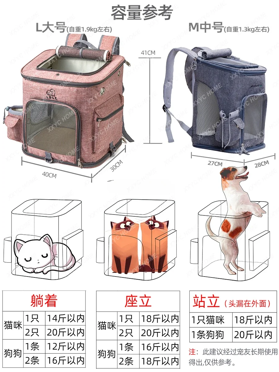 Outdoor Pet Travel Trolley Case Portable Breathable Dog Backpack Rabbit Outer Strap Backpack