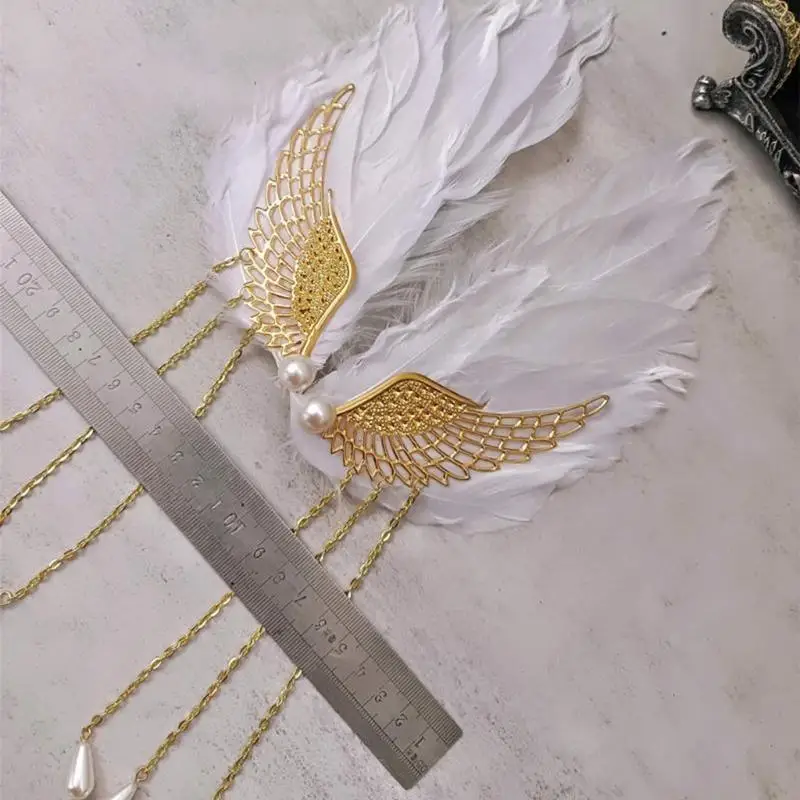 M6CD Lông Vũ Cánh Tóc Boho-Tua Rua Tóc Thanh Thiếu Niên Cô Gái Hình Đạo Cụ Kẹp Bên Cạnh