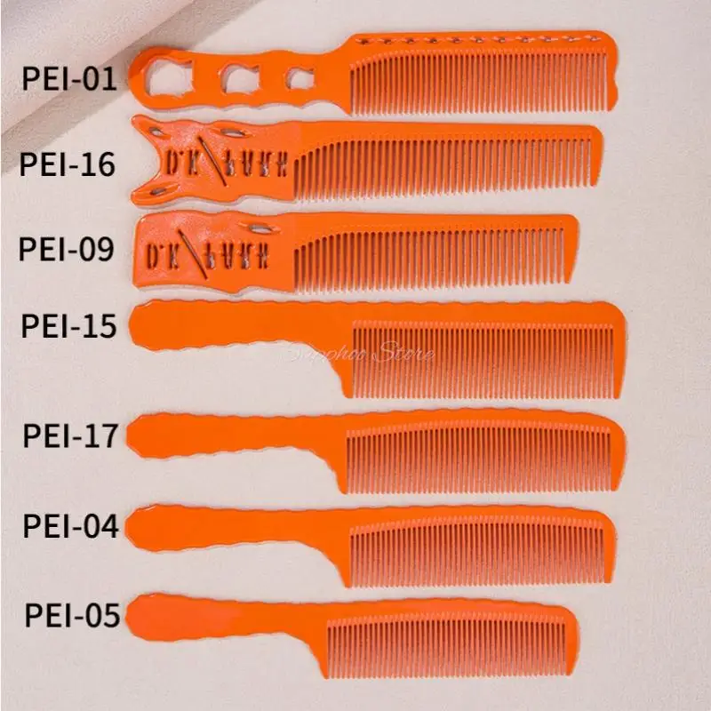 Orange Green Resin Hairdressing Salon Comb PEI Anti-Static Hairstyling Hairbrush Home Hair Styling Handle Brush Styling Tools﻿