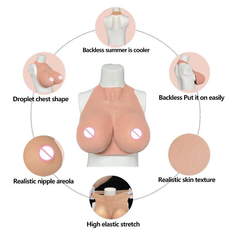 Adult Silicone Boobs Fake Chest Underwear Shapewear for Cosplay Sissy Transgender Dragqueen Crossdresser Real Women