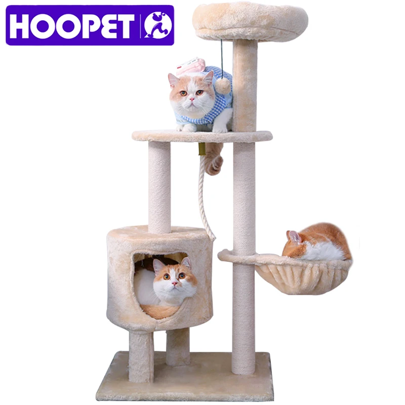 HOOPET Cat Tree Durable Scraper Tower Cats Scratching Training Climbing Pet House Indoor Pet Products