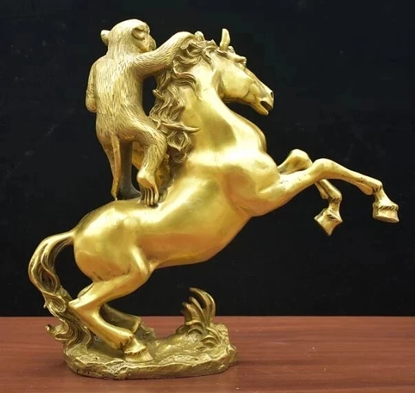 

Chinese Monkey Zodiac Animal Statue Bronze Horse Decoration Living Room Yuanbao Fengshui Decoration Immediately Seal Marquis