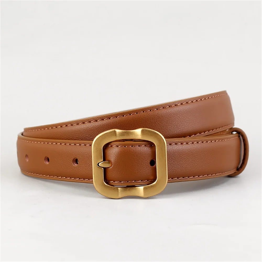 Damski pasek modny czarny kolor skórzany pasek z prawdziwej skóry metalowa klamra regulowany casualowy pasek do spodni jeansów akcesoria