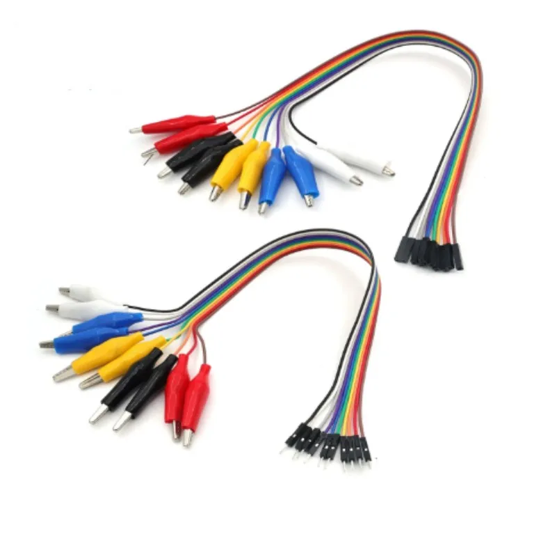 20cm 30cm 10Pin Double End Alligator Clips Jump Wire Male Female Crocodile Clip Test Lead Jumper Wire Line Cable DIY Connector
