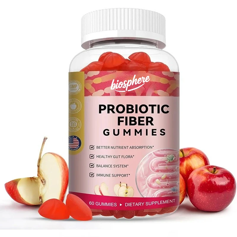 9-in-1 probiotic fiber gummies for digestive, intestinal, and immune health -60 gummies