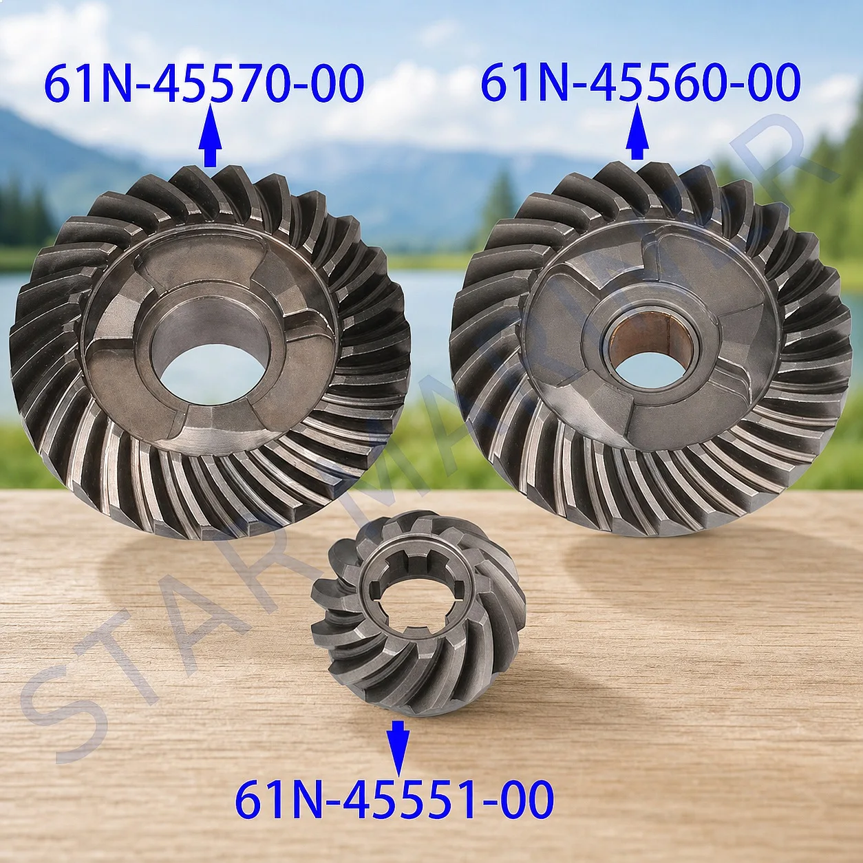 61N-45560 61N-45570 61N-45551 Gear Kit for Yamaha Parsun Outboard Motor 30HP 2 Stroke Forward Reverse Pinion Set