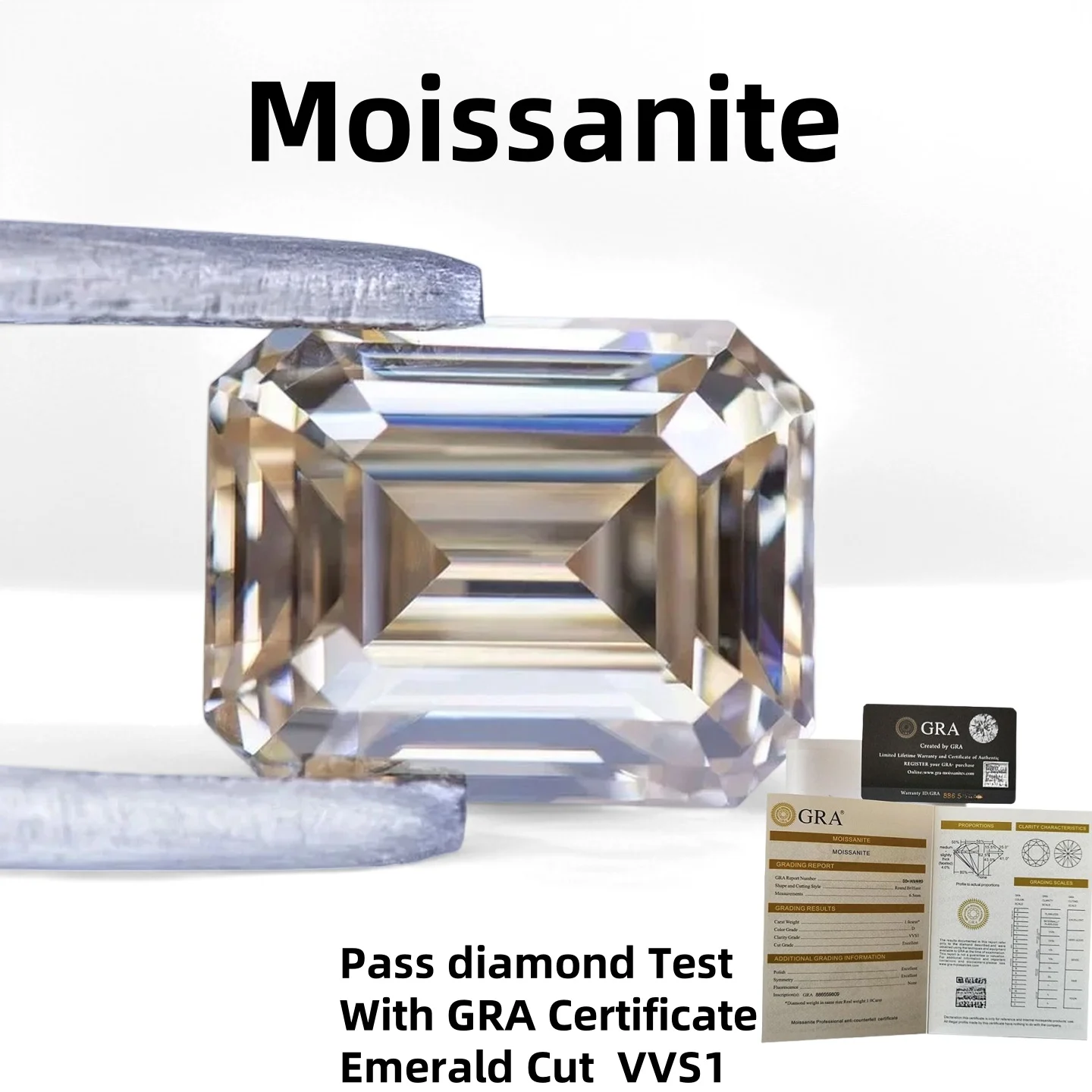 

Champagne color Loose Moissanite Diamonds Emerald Cut vvs1 0.5~10ct Lab Sparking Gemstones with GRA Certificate For Fine Jewelry