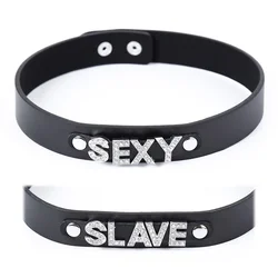 Bdsm Collar Choker Collar Leather Buckle Choker Bondage Cosplay Slave Collars Women Restraints Erotic Necklace Sexual Toy Adult