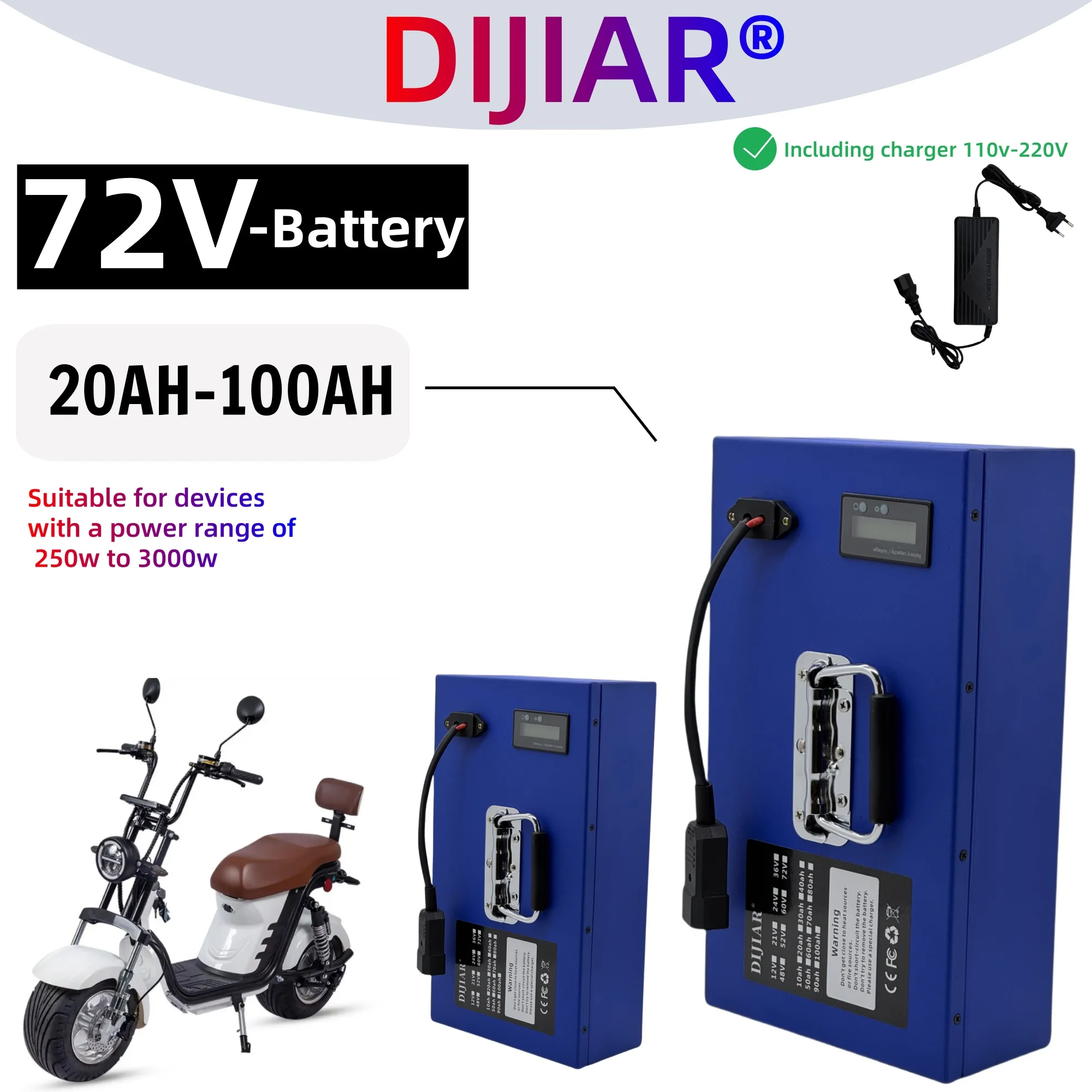 

48Velocic scooter 18650 lithium-ion battery100AH, air freight, with built-in BMS40AH battery, suitable for 500W-3000W equipment