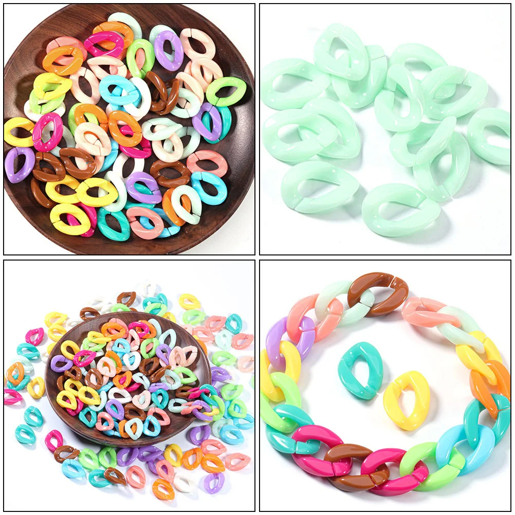 

Colorful Hair Clips Hook Chain Links for Jewelry Making Supplies Durable Material Smooth Surface Bright Color DIY Craft